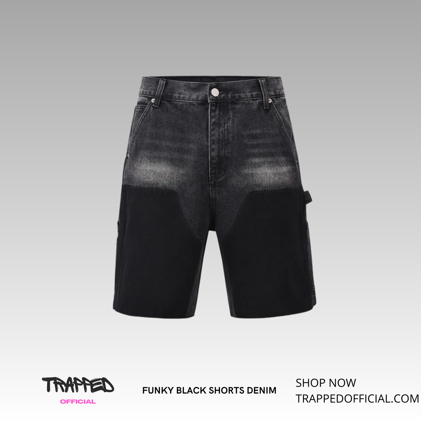 Funky Black Denim Shorts