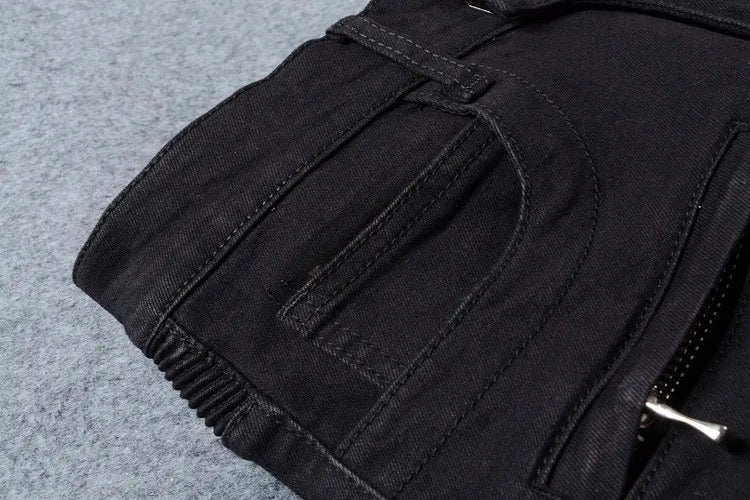 Dark Black Biker V23 Denim