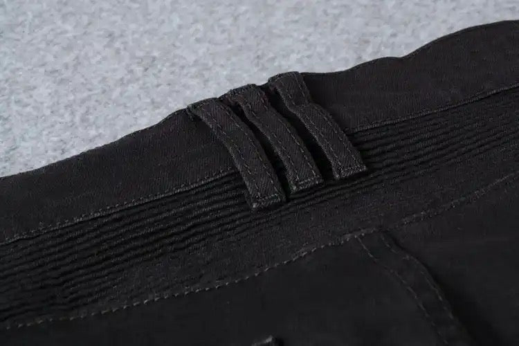 Dark Black Biker V23 Denim