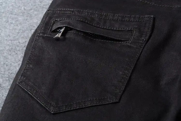 Dark Black Biker V23 Denim