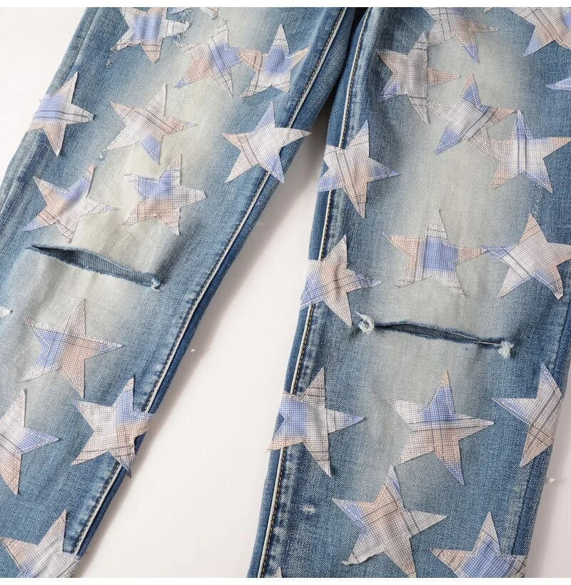 Multicolor Star Denim