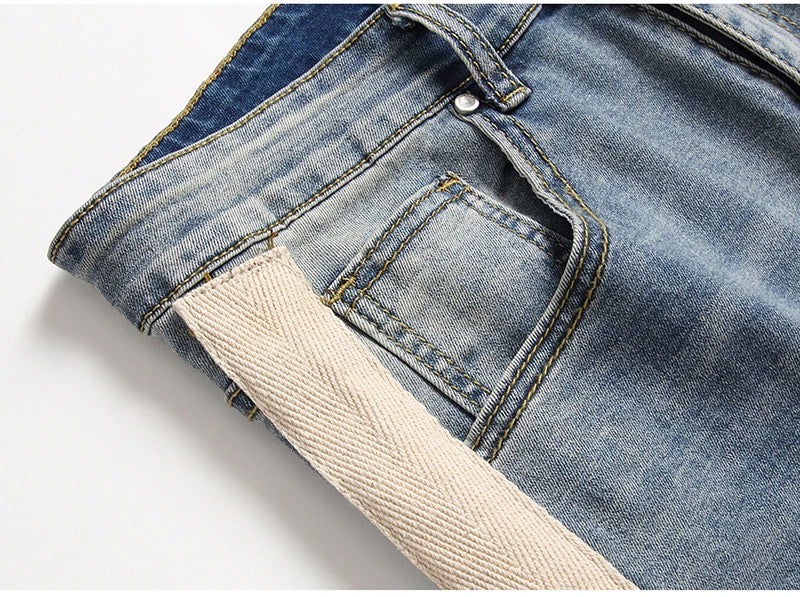 Blue &amp; White Line Denim