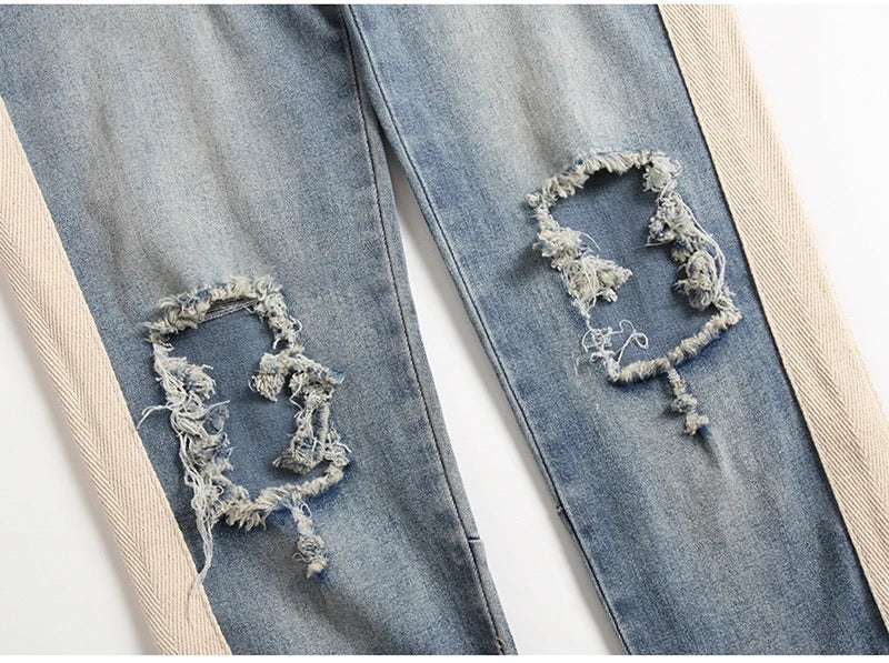 Blue &amp; White Line Denim