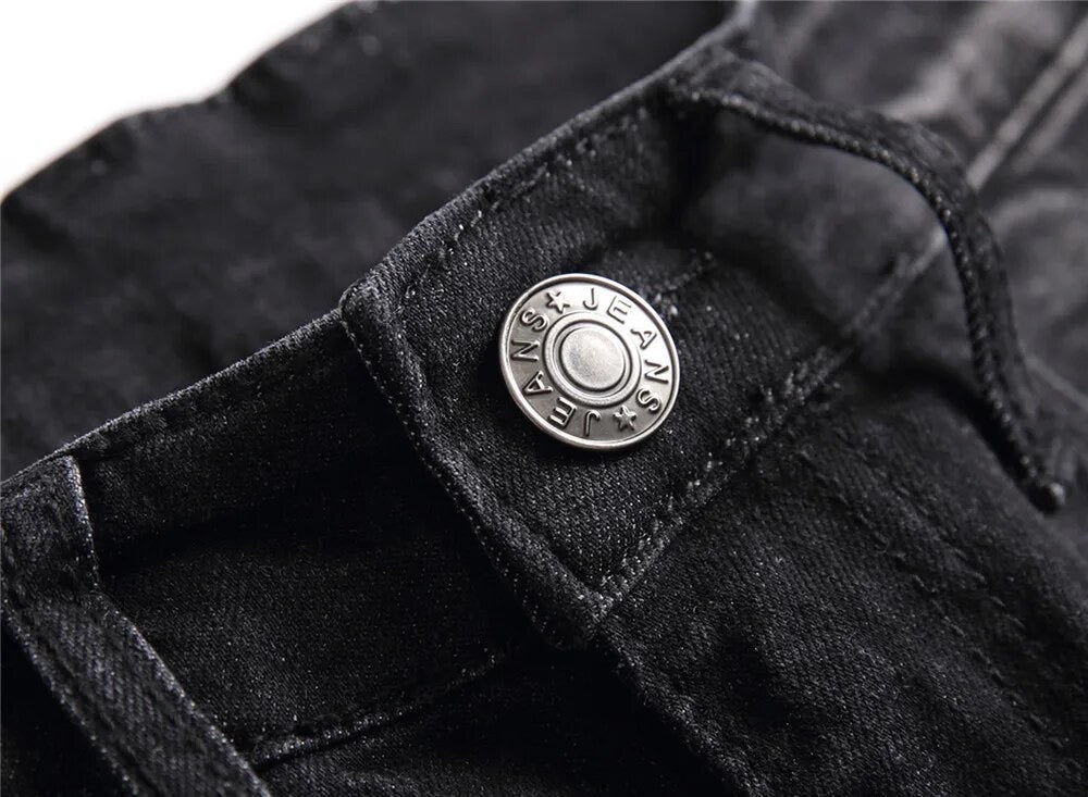 Gray &amp; Black Biker V5 Denim