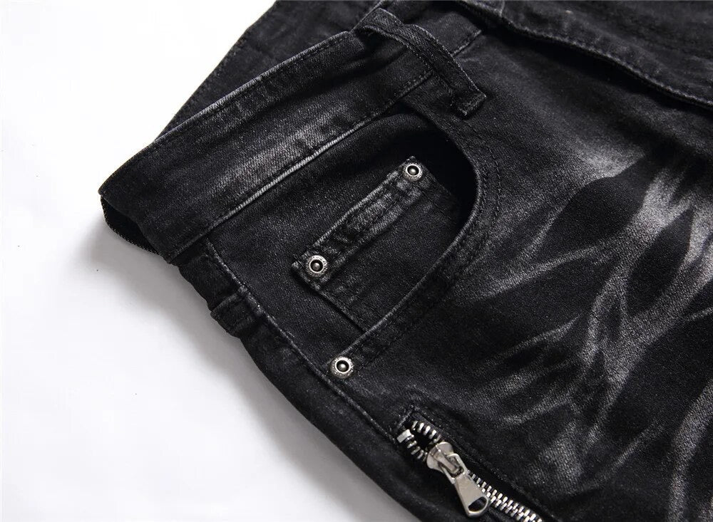 Gray &amp; Black Biker V5 Denim