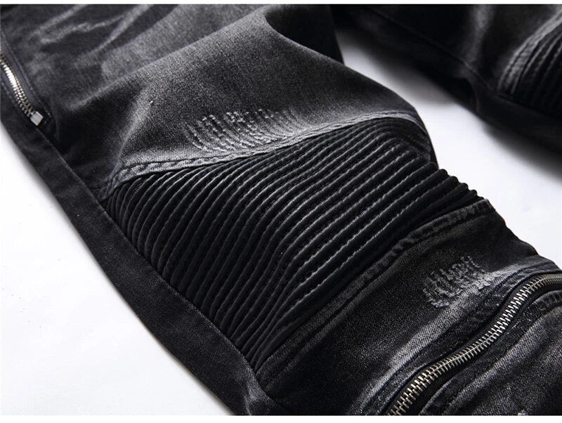 Gray &amp; Black Biker V5 Denim