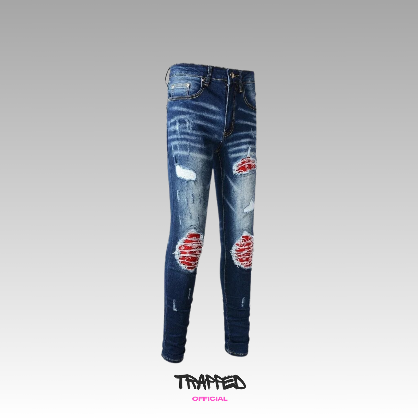 Blue &amp; Red Bandana Denim