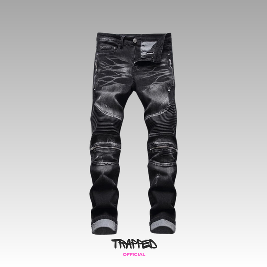 Grey & Black Biker V5 Denim