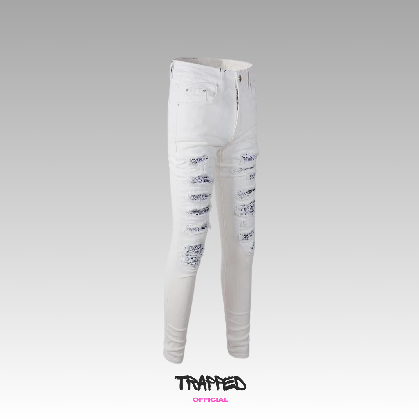 White & Black Bandana Denim