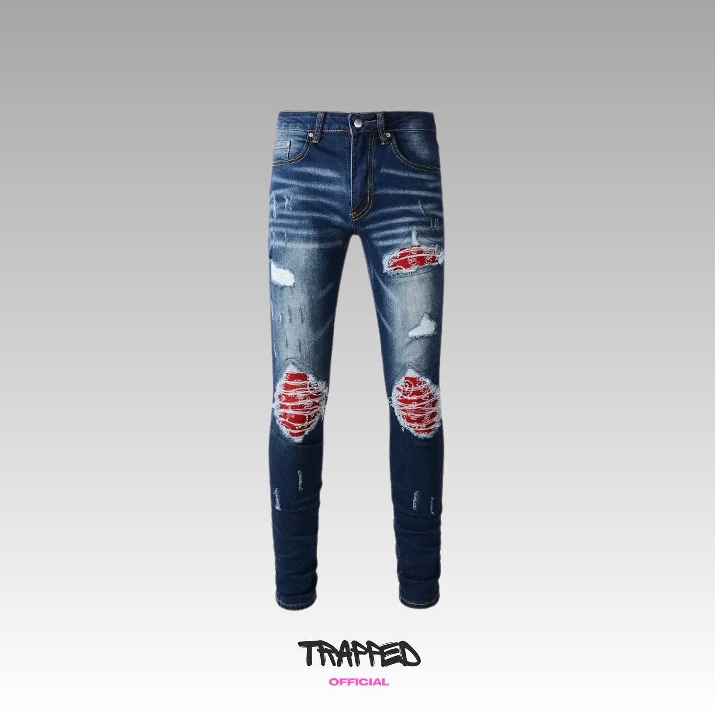 Blue &amp; Red Bandana Denim