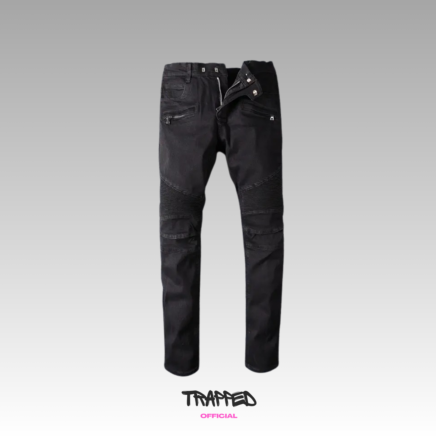 Dark Black Biker V23 Denim