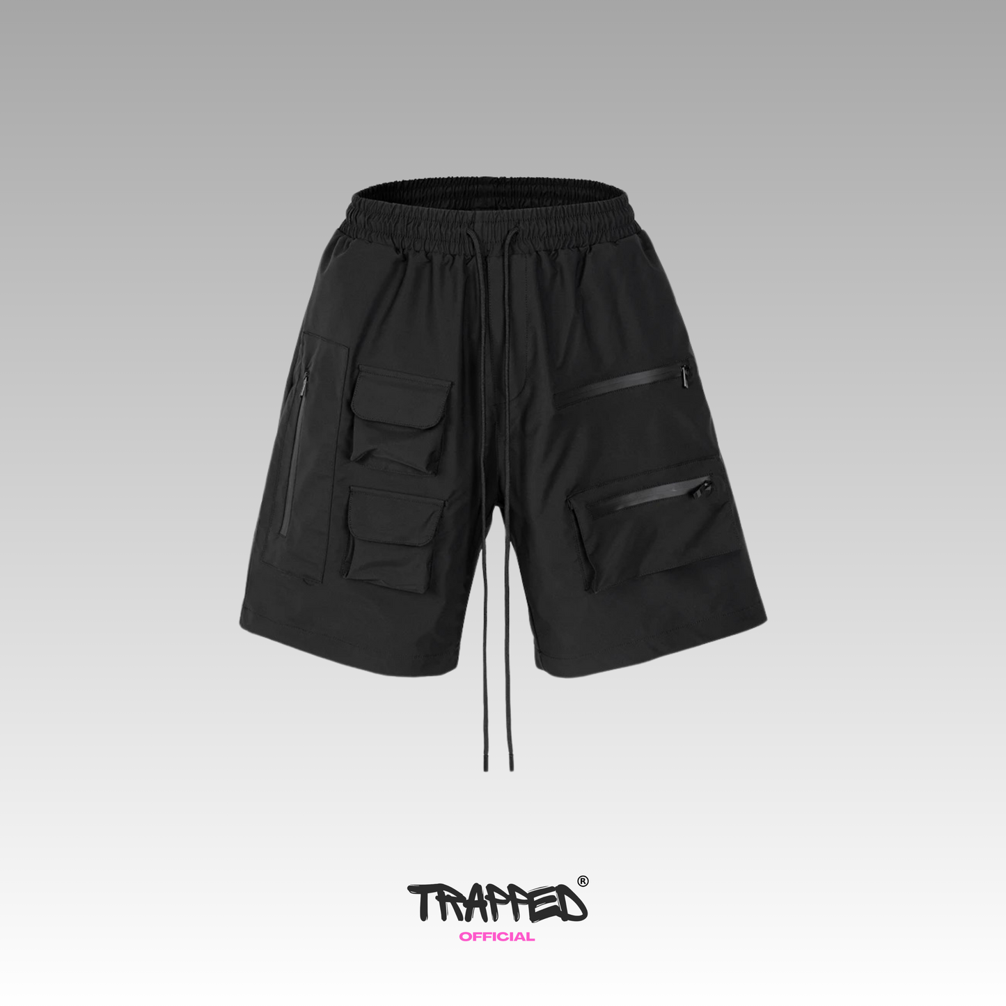 "Trapped" Task Shorts FullBlack