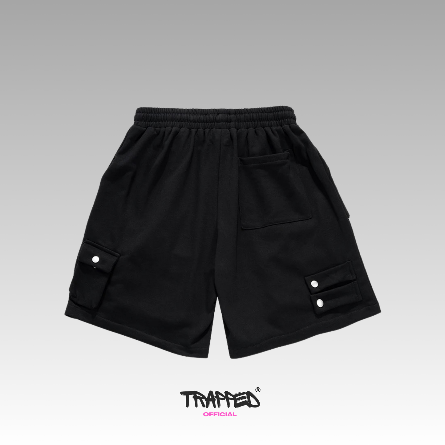 "Trapped" Task Shorts Black