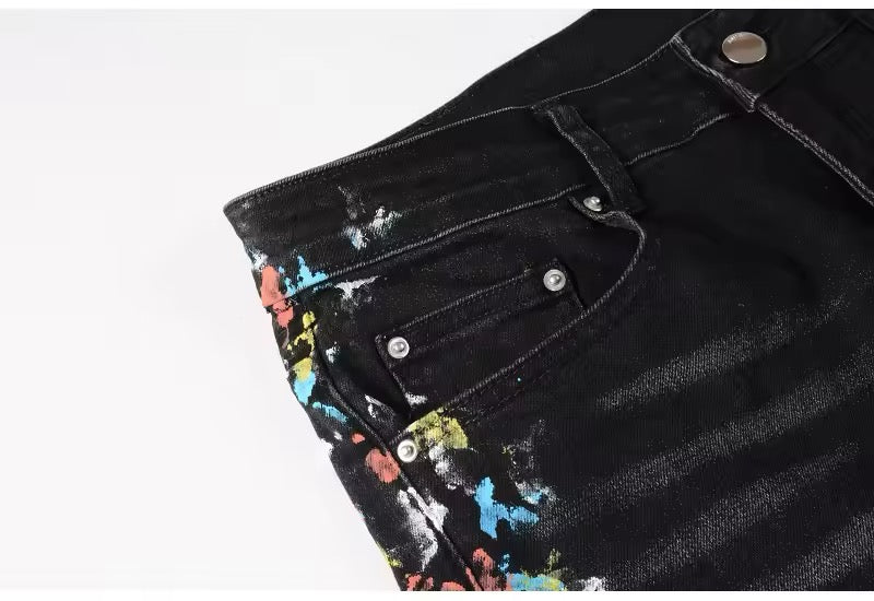 Classic Painted Black Denim