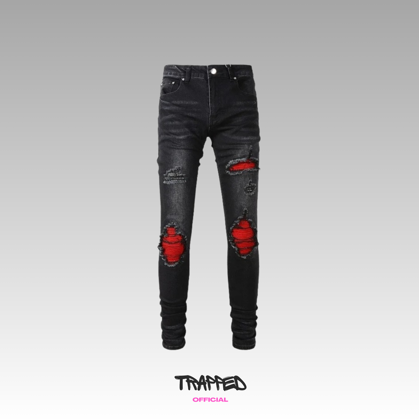 Red & Black Denim