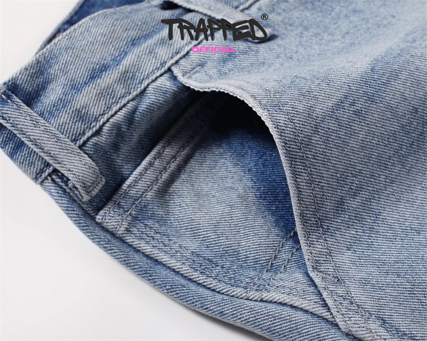 "Trapped" Classic Blue Denim Shorts