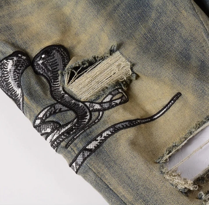 Gray Snake Denim 