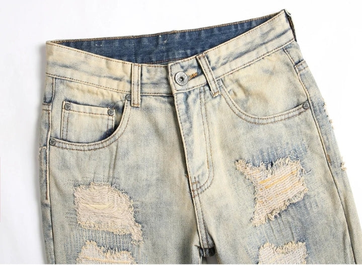 Distressed Yel Denim 