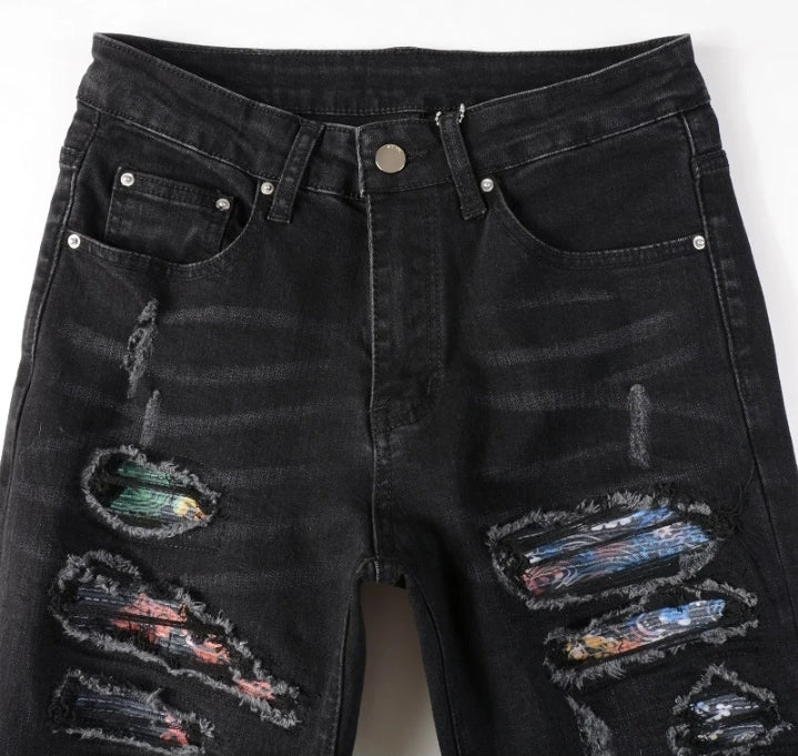 Multicolor Patern Denim