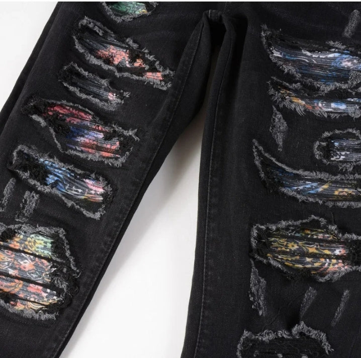 Multicolor Pattern Denim 