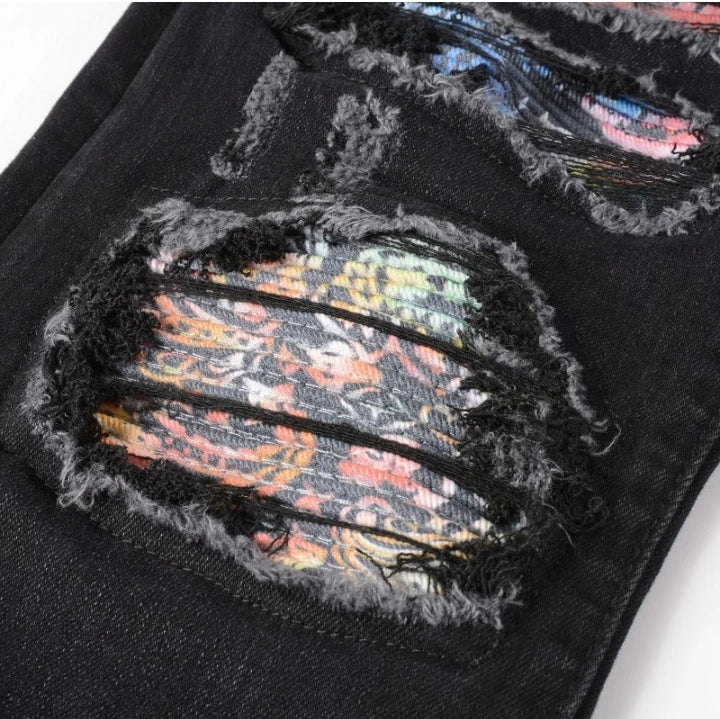 Multicolor Patern Denim