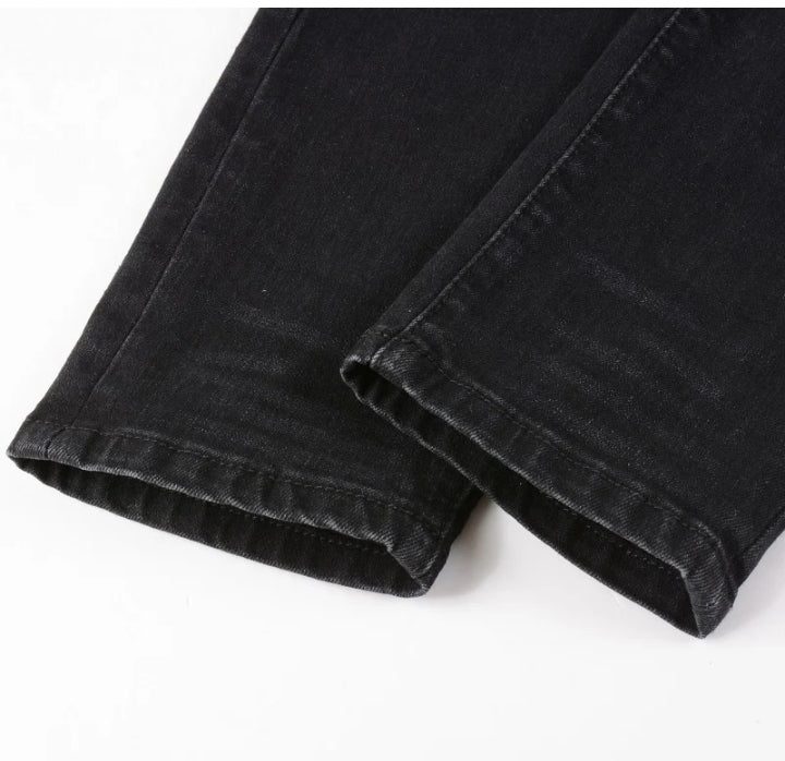 Black Leopard Denim